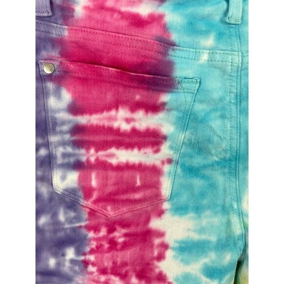 Judy Blue Snow Cone Tie-Dye High Rise Denim Shorts Womens Size Large - Picture 6 of 9